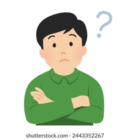 Vector illustration of a man with doubts