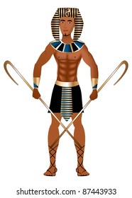 Vector Illustration of a man dressed in Egyptian Carnival Halloween Costume.