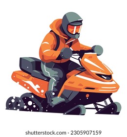 ilustración vectorial de un hombre conduciendo una moto acuática sobre blanco