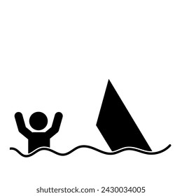 ILUSTRACIÓN VECTORIAL DE UN HOMBRE AHOGADO POR UN BARCO