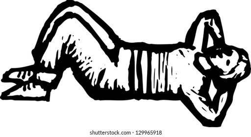 Vector illustration of a man exercising