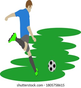 Vector illustration of a man exercising soccer.