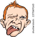 Vector illustration of man face disgusting grimace. Easy-edit layered vector EPS10 file scalable to any size without quality loss. High resolution raster JPG file is included.