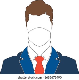 ilustración vectorial del hombre con máscara facial aislado en blanco