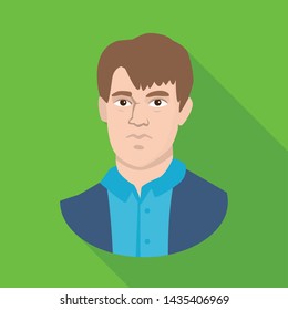 Vector illustration of man and face sign. Set of man and young stock symbol for web.