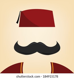 vector illustration of a man with fez