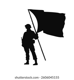 vector illustration of a man with flag