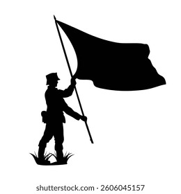 vector illustration of a man with flag