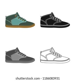 Vector illustration of man and foot logo. Set of man and wear stock vector illustration.