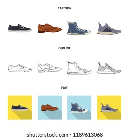 Vector illustration of man and foot symbol. Collection of man and wear vector icon for stock.