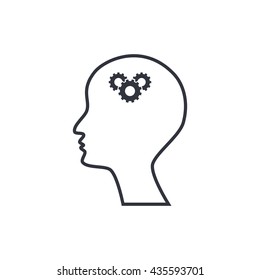Vector illustration of man gears sign icon on white background.