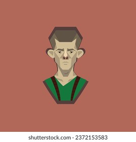 vector illustration man geometric portrait 