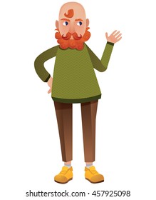 vector illustration of a man with ginger beard