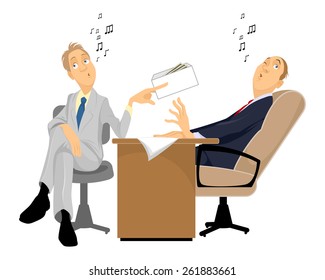 Vector Illustration Of A Man Giving A Bribe