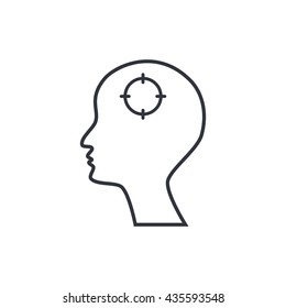 Vector illustration of man goal sign icon on white background.