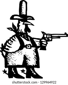 Vector illustration of a man with a gun