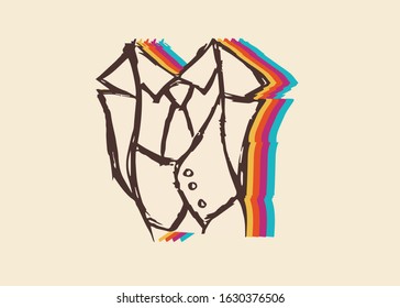 Vector Illustration of Man or Guys Suit for Business with Cute and Rainbow Color