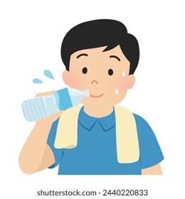 Vector illustration of a man hydrating