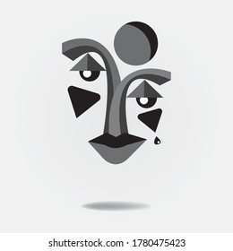 ilustración vectorial de un icono man en fondo abstracto