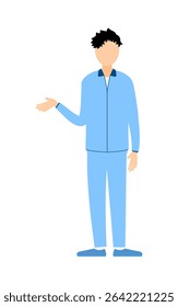 Vector illustration of a man in jersey speaking with gestures, Vector Illustration