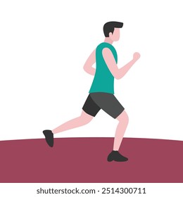 Ilustración vectorial del hombre trotando en el parque