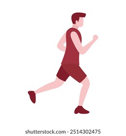 Ilustración vectorial del hombre trotando en el parque