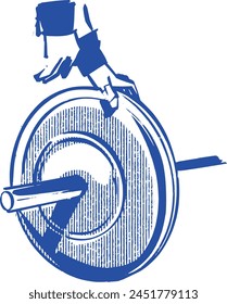 vector illustration of a man lifting weights