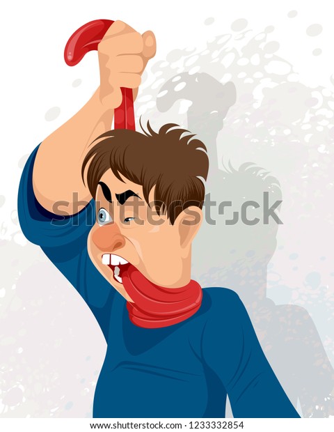 Vector\
illustration of a man with a long\
tongue