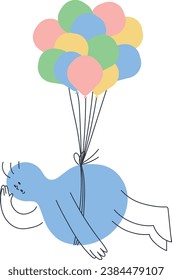 Vector illustration of a man looking for something