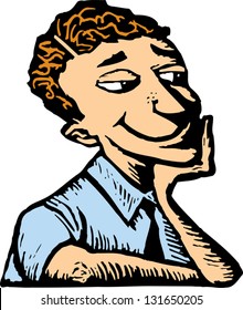 Vector illustration of man in love