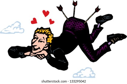 Vector illustration of man in love