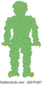 Vector illustration of man made out of money, greed concept