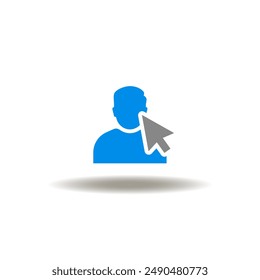 Vector illustration of man mouse pointer. Icon of add user.