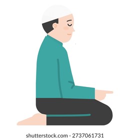 Vector illustration of a man muslim man praying