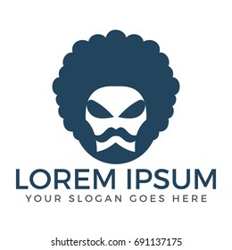 Vector illustration of a man with mustache.
