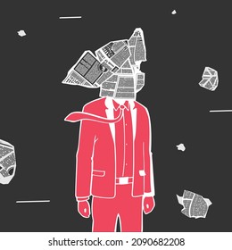 Vector Illustration Man And Newspaper