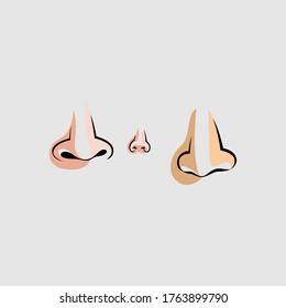 ilustración vectorial de la nariz humana