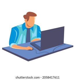 ilustración vectorial de un hombre en la oficina
