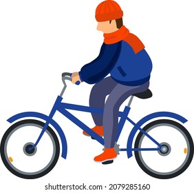 Vektorgrafik, ein Mann auf einem Fahrrad. 