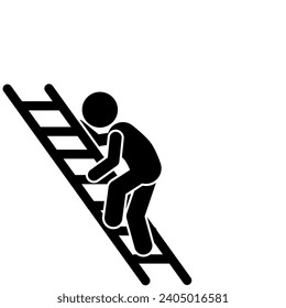 ilustración vectorial de un hombre en una escalera
