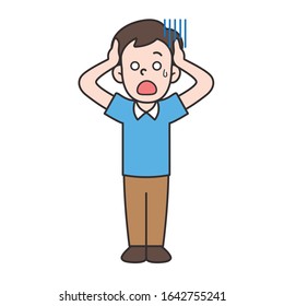 vector illustration of a man in panic
