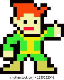 vector illustration of man in pixel style