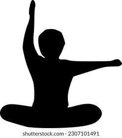 vector illustration of man play yoga