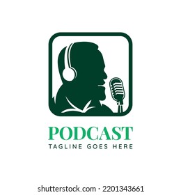 Ilustración vectorial del podcast man.