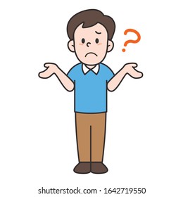 vector illustration of a man with question