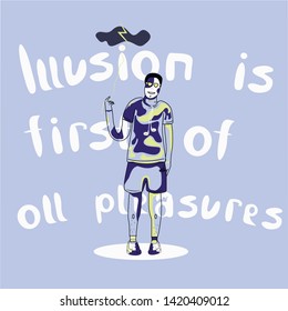 Vector illustration of a man and a quote