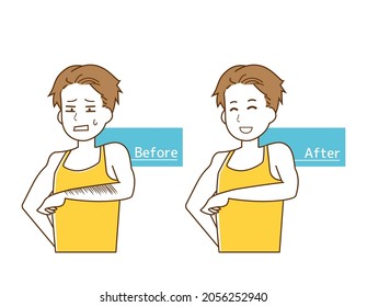 Vector Illustration Of A Man Removing Arm Hair.