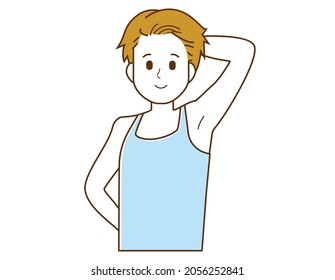 Ilustración vectorial de un hombre quitándose el pelo submarino.