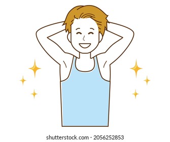 Ilustración vectorial de un hombre quitándose el pelo submarino.