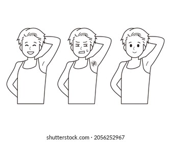 Ilustración vectorial de un hombre quitándose el pelo submarino.